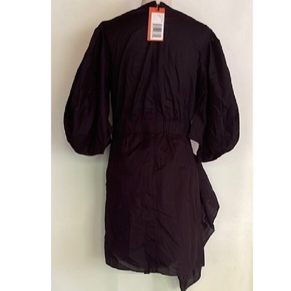 RHODE PIA SHIRRED MINI DRESS IN BLACK SIZE M - Picture 3 of 5